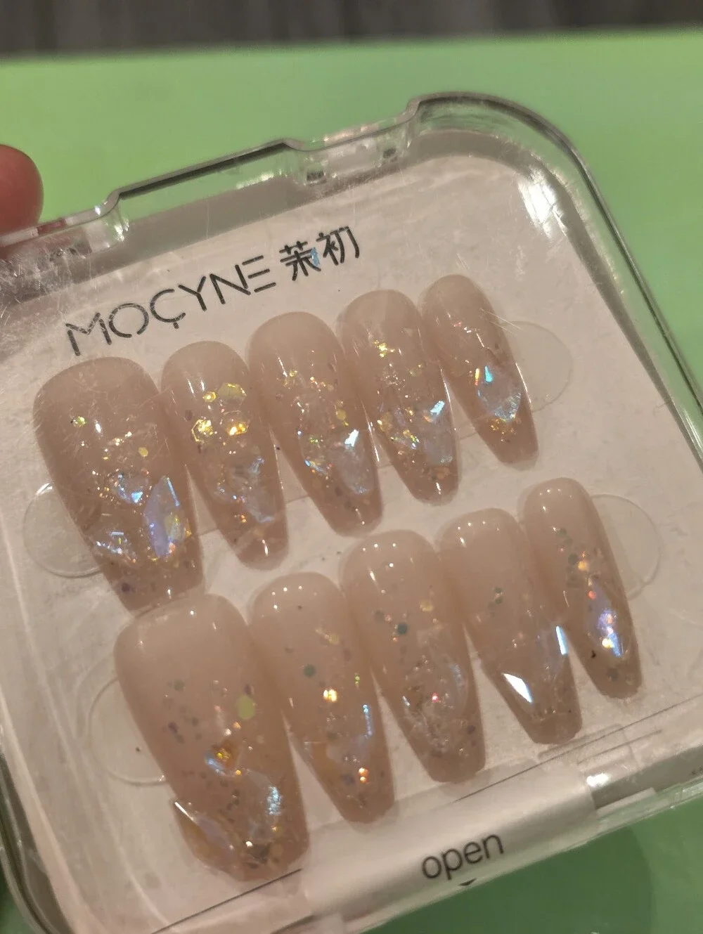 Mocyne Nude Glitter Press-On Nails 3Packs